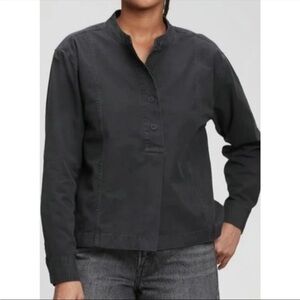 GAP Camisa Pullover Henley 1/2 Button Down Shirt Womens Sz L